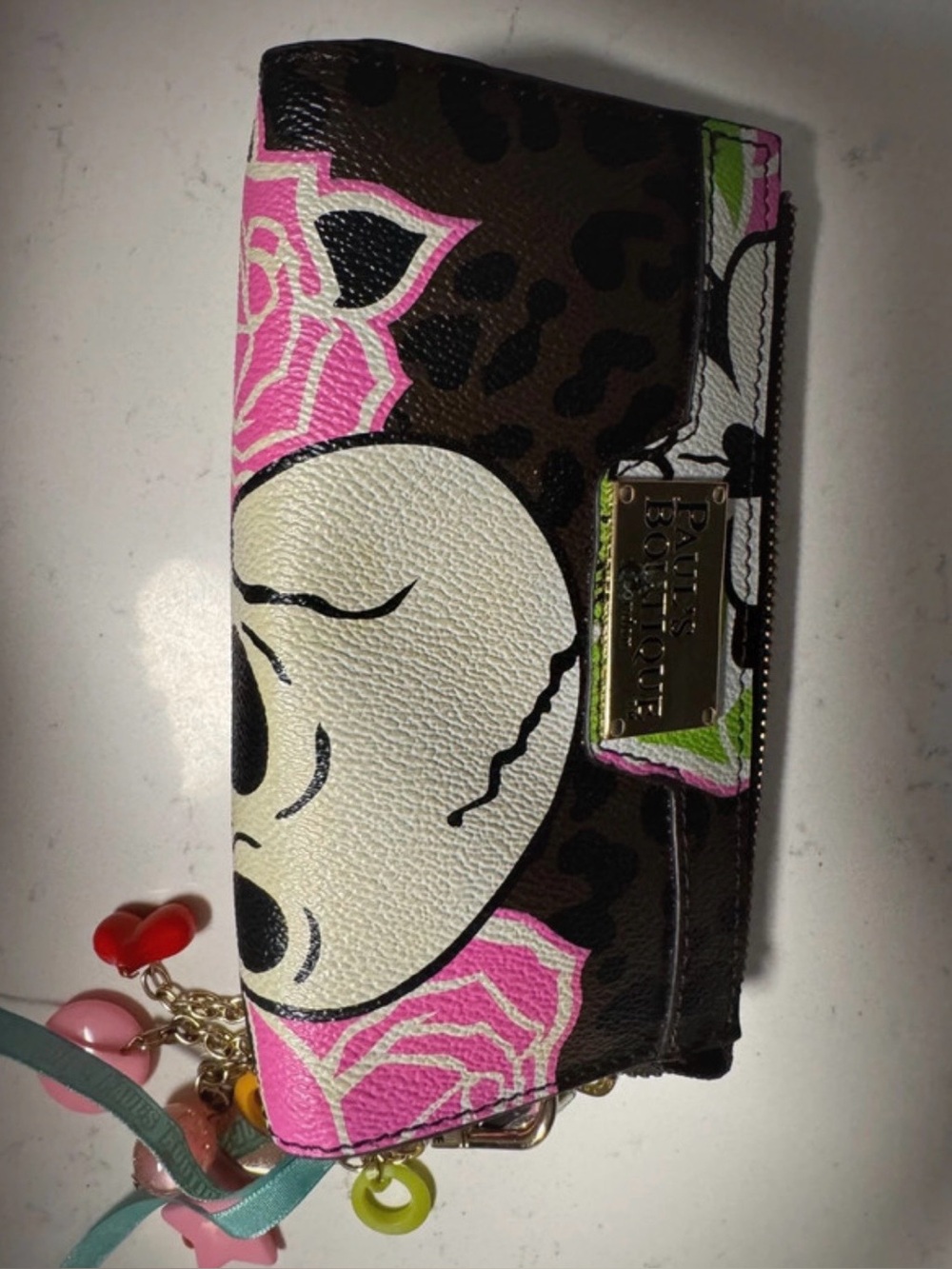 Paul’s boutique vintage  Pink & Brown Floral Skull hand bag